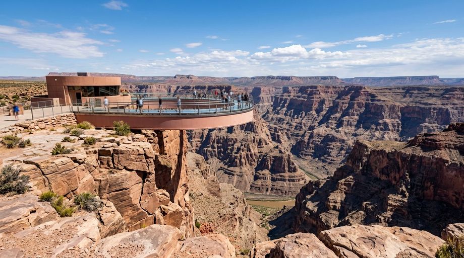 The glass Skywalk bridge over the Grand Canyon West Rim
